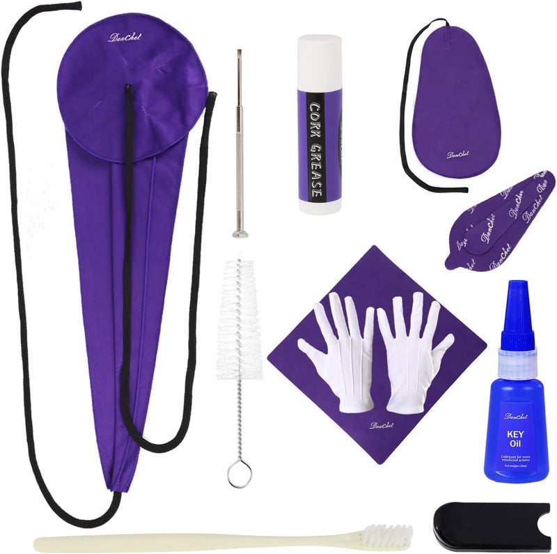 Danchet Saxophone Cleaning Kit, Alto Saxophone Maintenance Cleaning Kit with Key Oil, Cork Grease, Cotton Swabs, Cleaning Cloth, Thumb Rest, Mouthpiece Brush, Etc. - Image 2